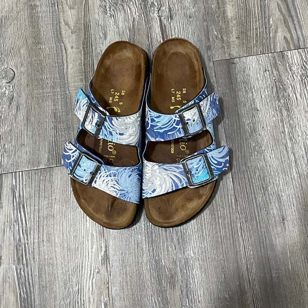 Papillio Birkenstock Stylish Blue Patterned Sandals - Picture 10 of 10